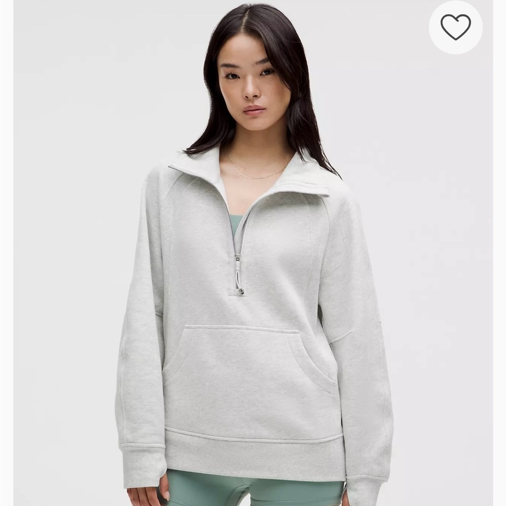 Lululemon Athletica Light Gray Half-Zip Funnel Neck Long Size XS/S